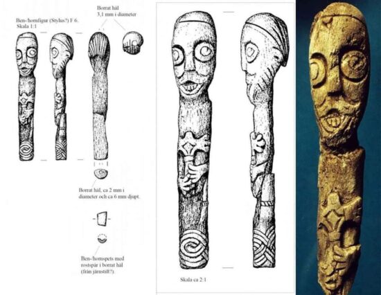 Þór og Mjölnir á fornminjum frá Svíþjóð